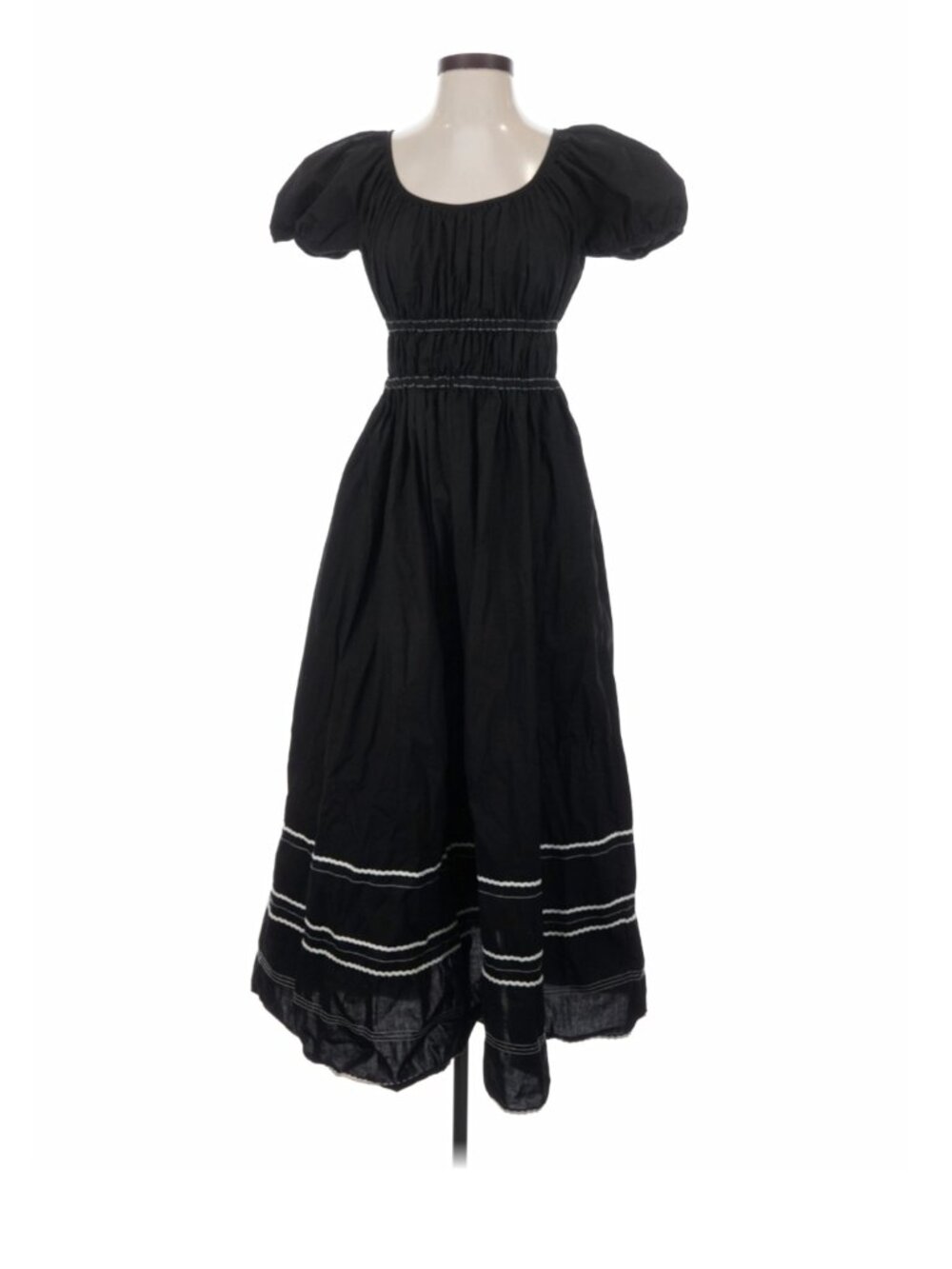 Black puff sleeve dress